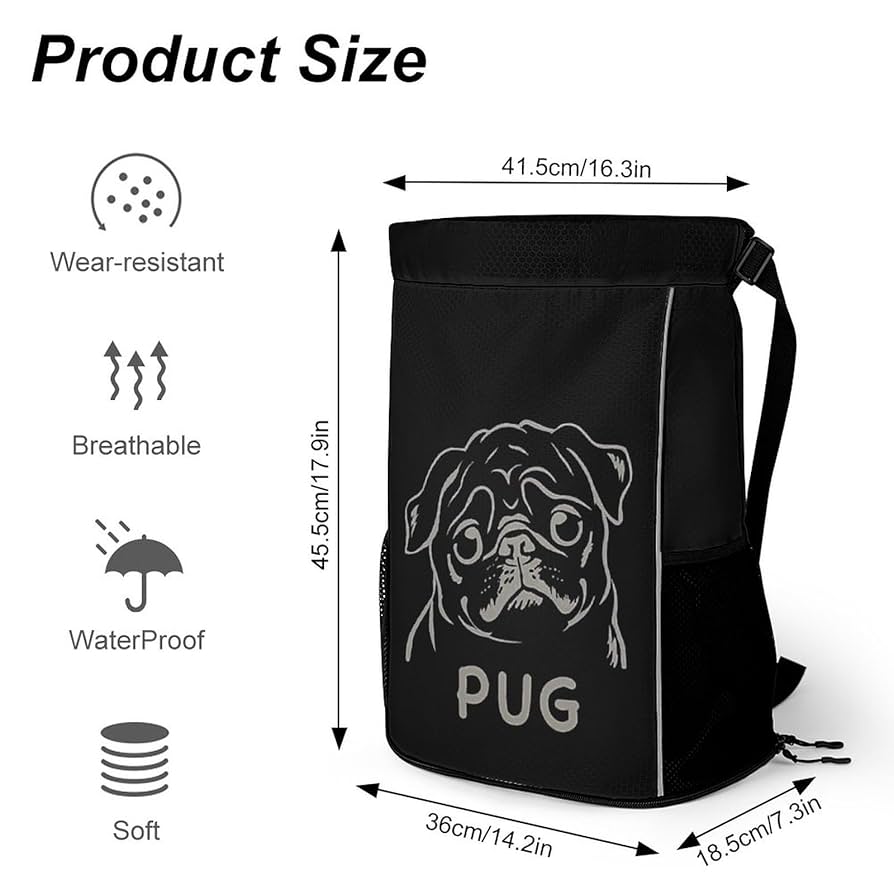 Amazon.co.jp: パグ 犬 Pug 犬 トレーニングバッグ スポーツ